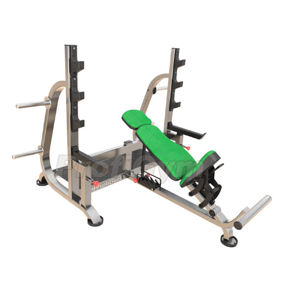 Скамья для жима наклонная регулируемая со страховочными упорами ProfiGym BP - 009 Скамья для жима наклонная регулируемая со страховочными упорами ProfiGym BP - 009